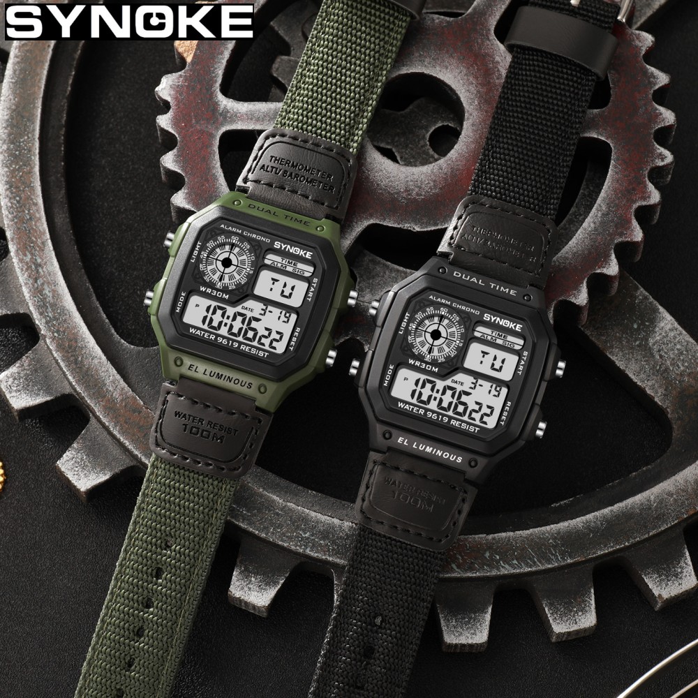 Canvas Strap Watch - Reloj Digital militar Synoke para exteriores