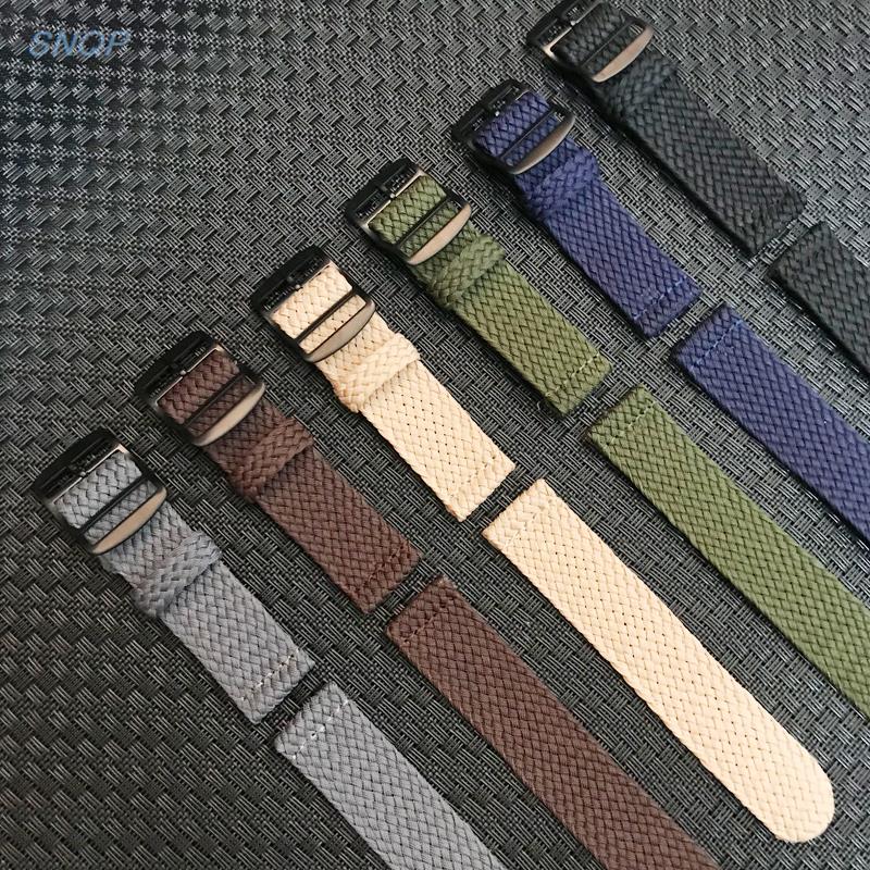 Perlon Strap Woven - 20mm 22mm negro azul marino color