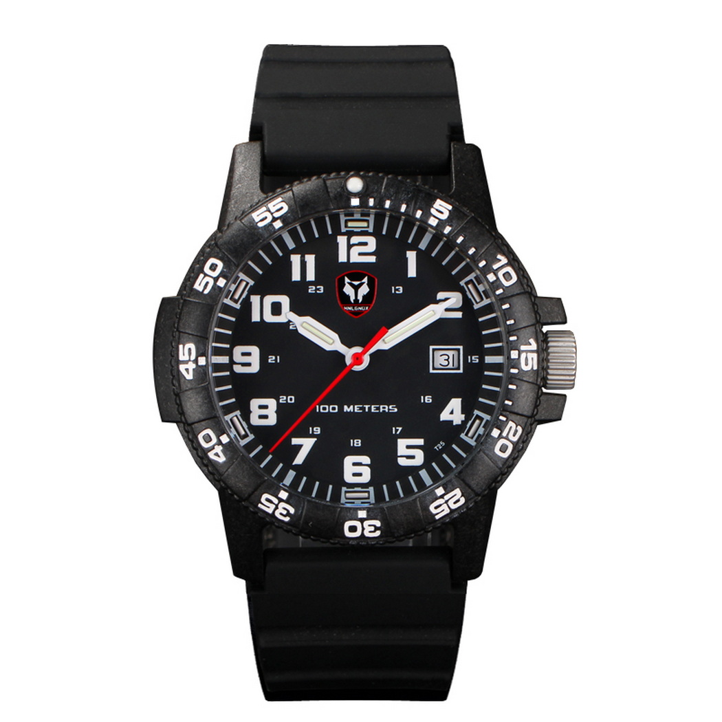 Rubber Strap Diver - Hnlgnox-relojes de piloto para hombre, reloj