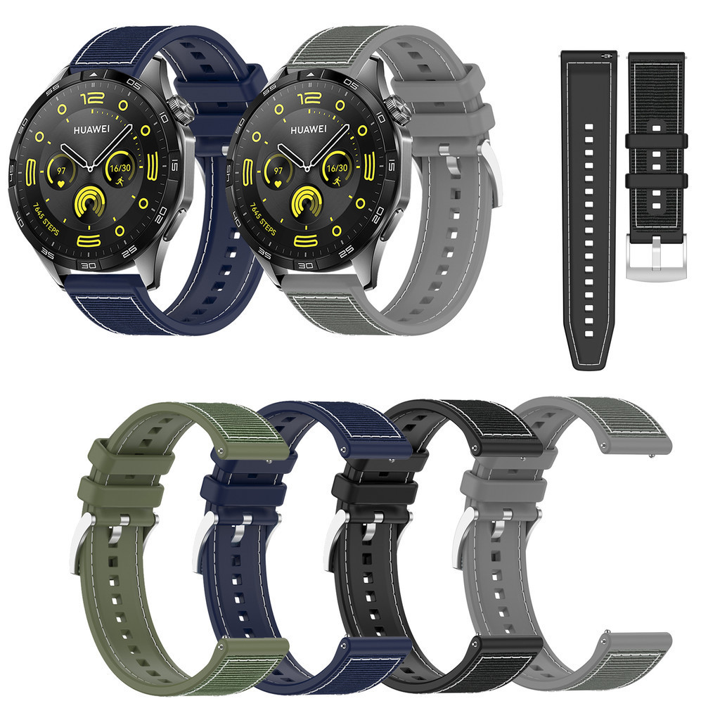 Silicone Watch Band 22Mm - Correa de silicona y nailon tejido