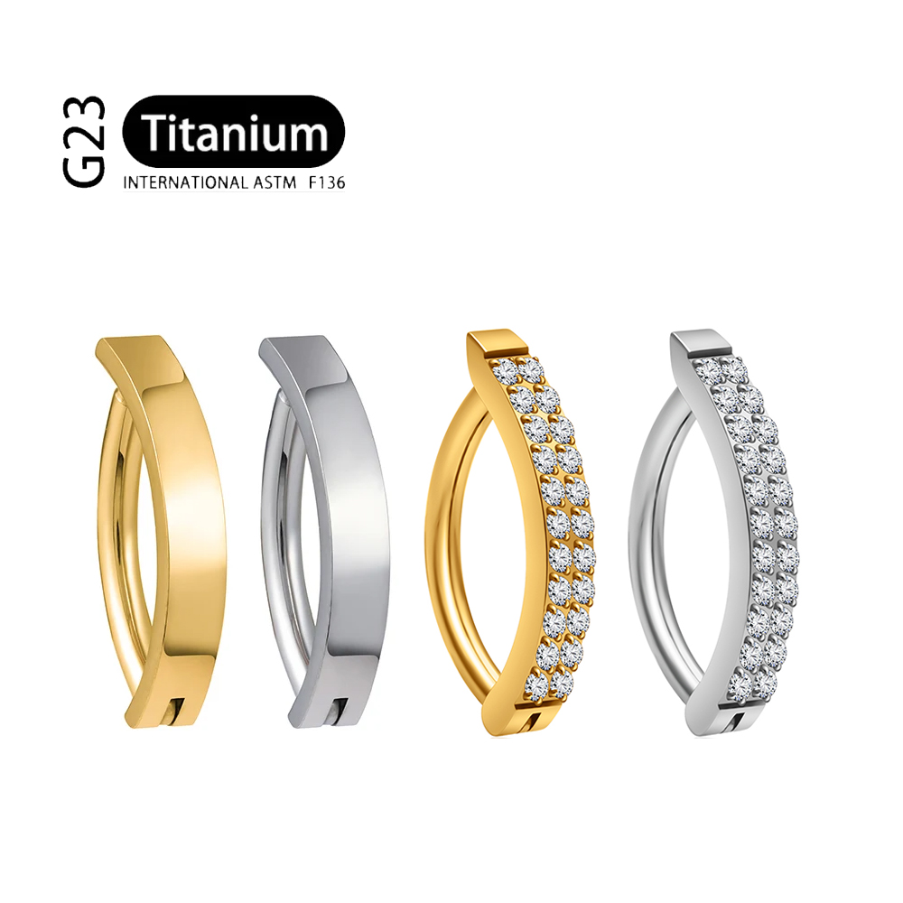 Curved Spring Bar - Piercing de titanio G23 14G, doble