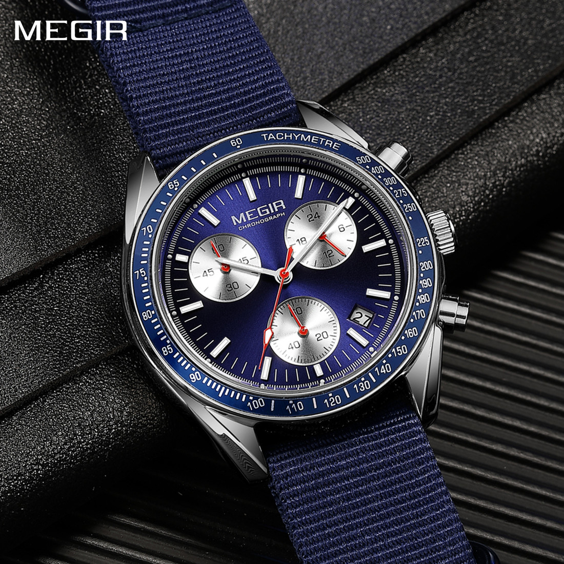 Canvas Strap Watch - MEGIR cronógrafo correa de lona relojes