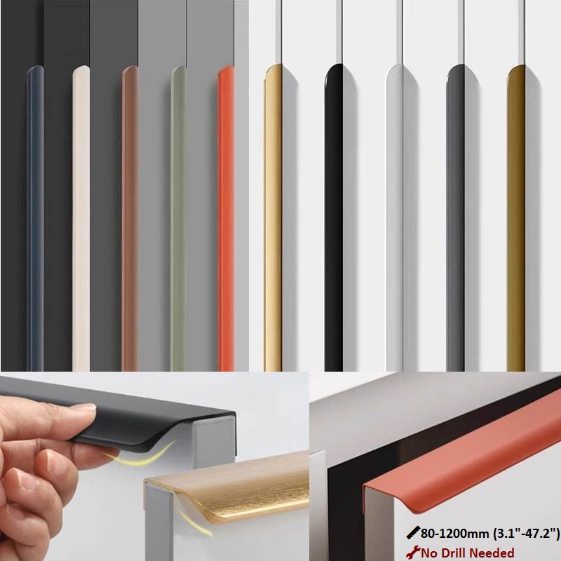 Curved Spring Bar - Manijas invisibles de aluminio para gabinete