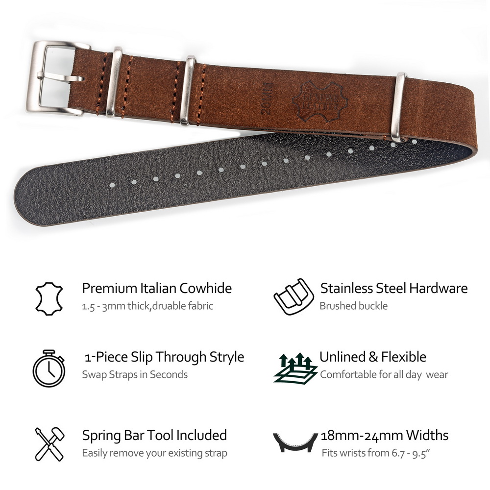 HEMSUT-Correa de reloj de cuer - Tropic Strap Vintage reseña y precio