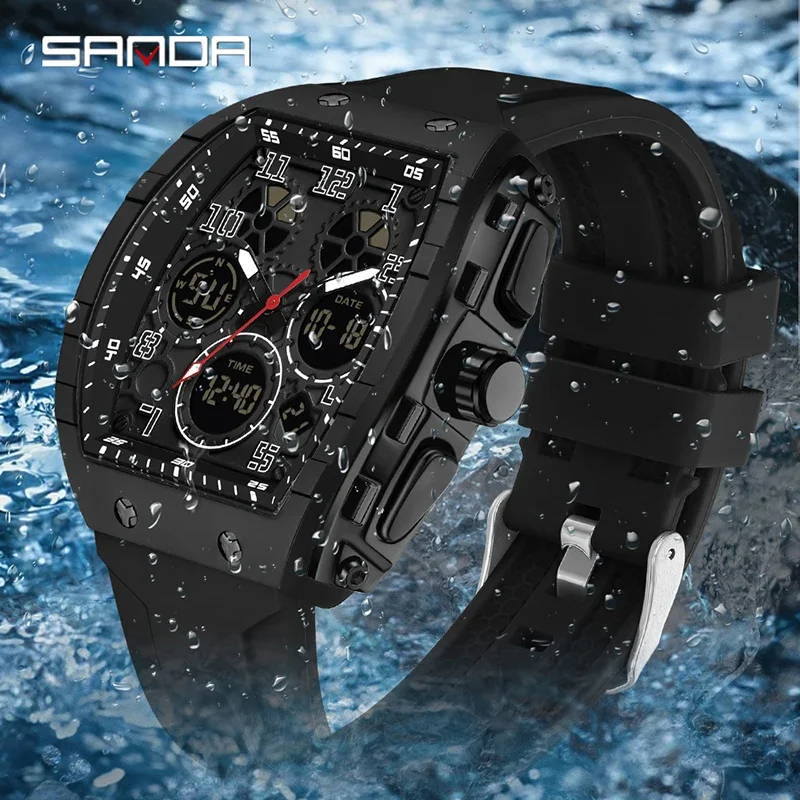Reloj Electrónico SANDA 6157,  - Rubber Strap Diver reseña y precio