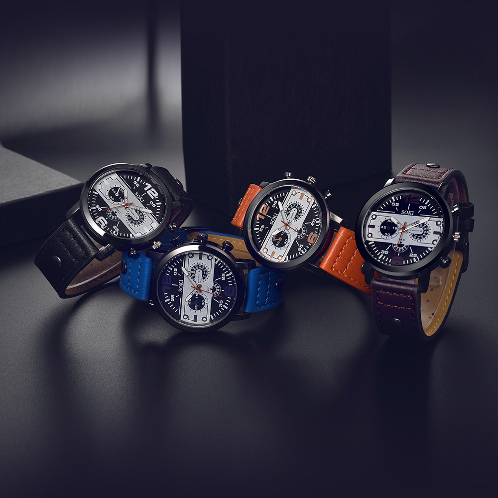 Reloj elegante para hombre, re - Leather Watch Band Men reseña y precio