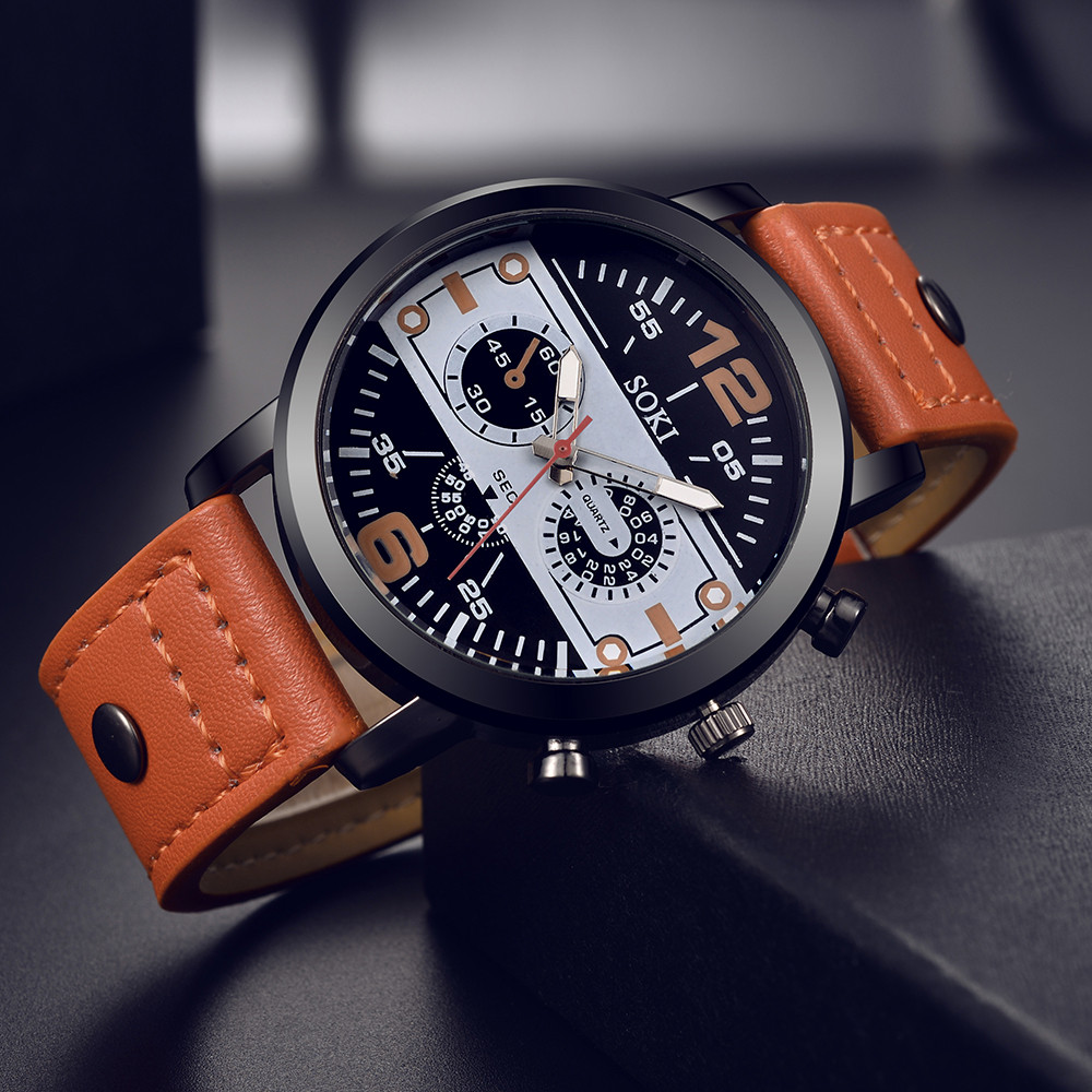 Reloj elegante para hombre, re - Leather Watch Band Men reseña y precio
