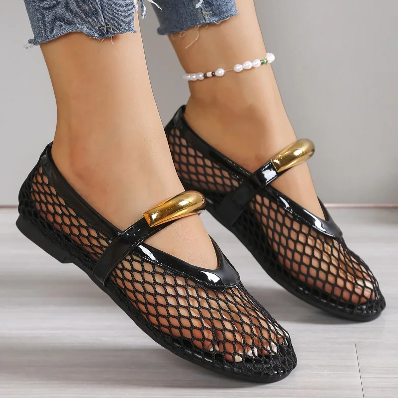 Sandalias de malla con recorte - Mesh Strap Metal reseña y precio