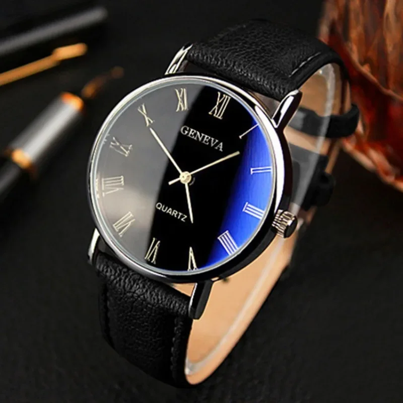 Reloj de cuarzo de marca famos - Leather Watch Band Men reseña y precio