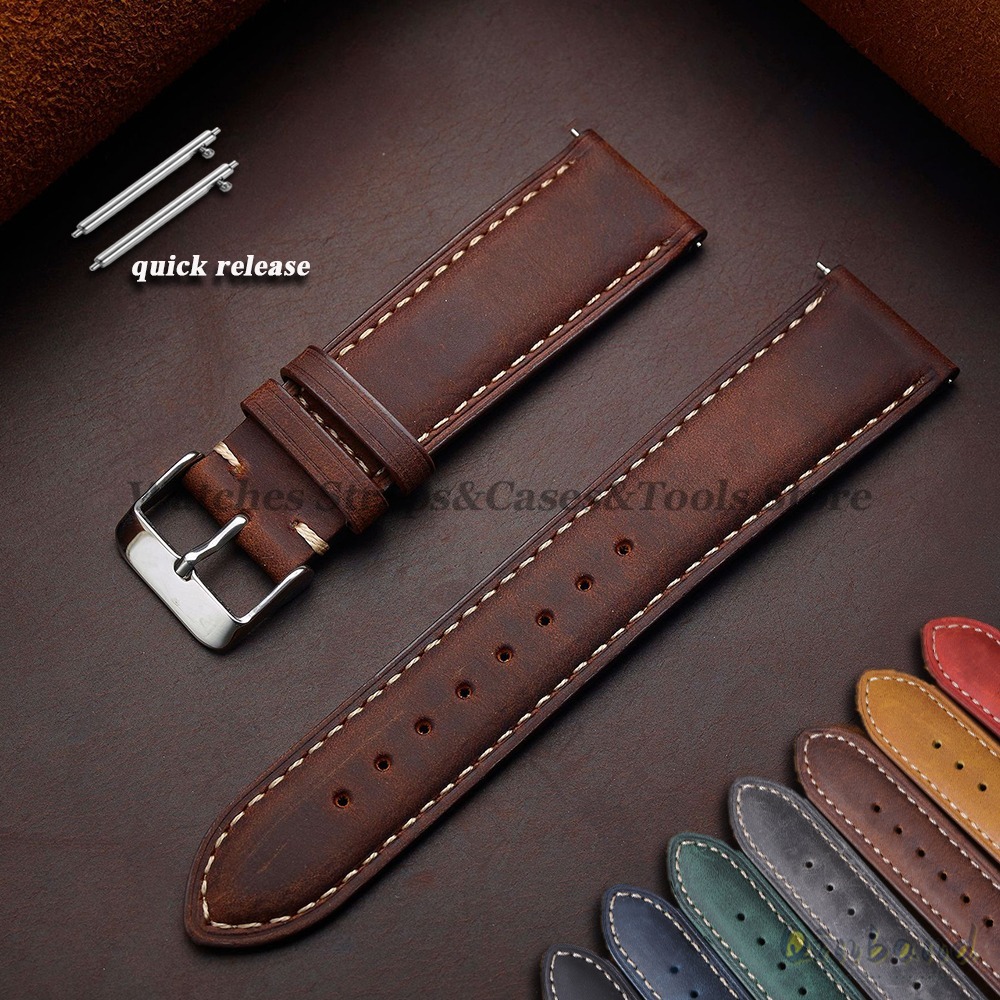 Correa de reloj de cuero de va - Leather Strap Quick Release reseña y precio