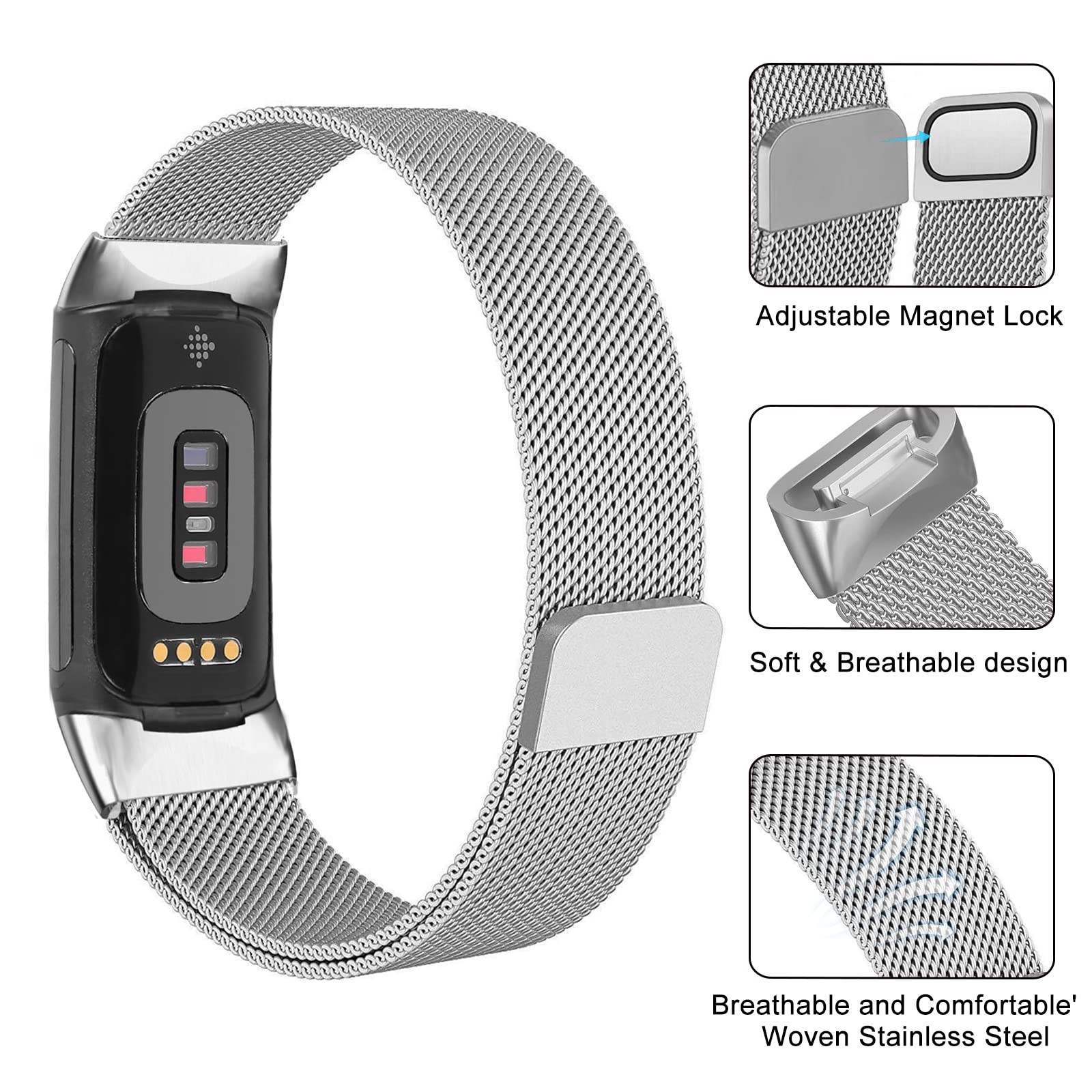 Bucle milanés para fitbit char - Milanese Loop Magnetic reseña y precio